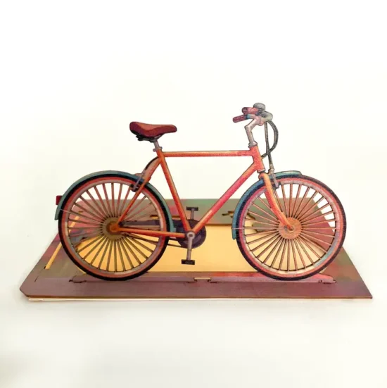 Fiets-3D puzzel kaart hout
