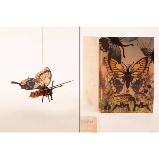 Vlinder-3D puzzel kaart hout
